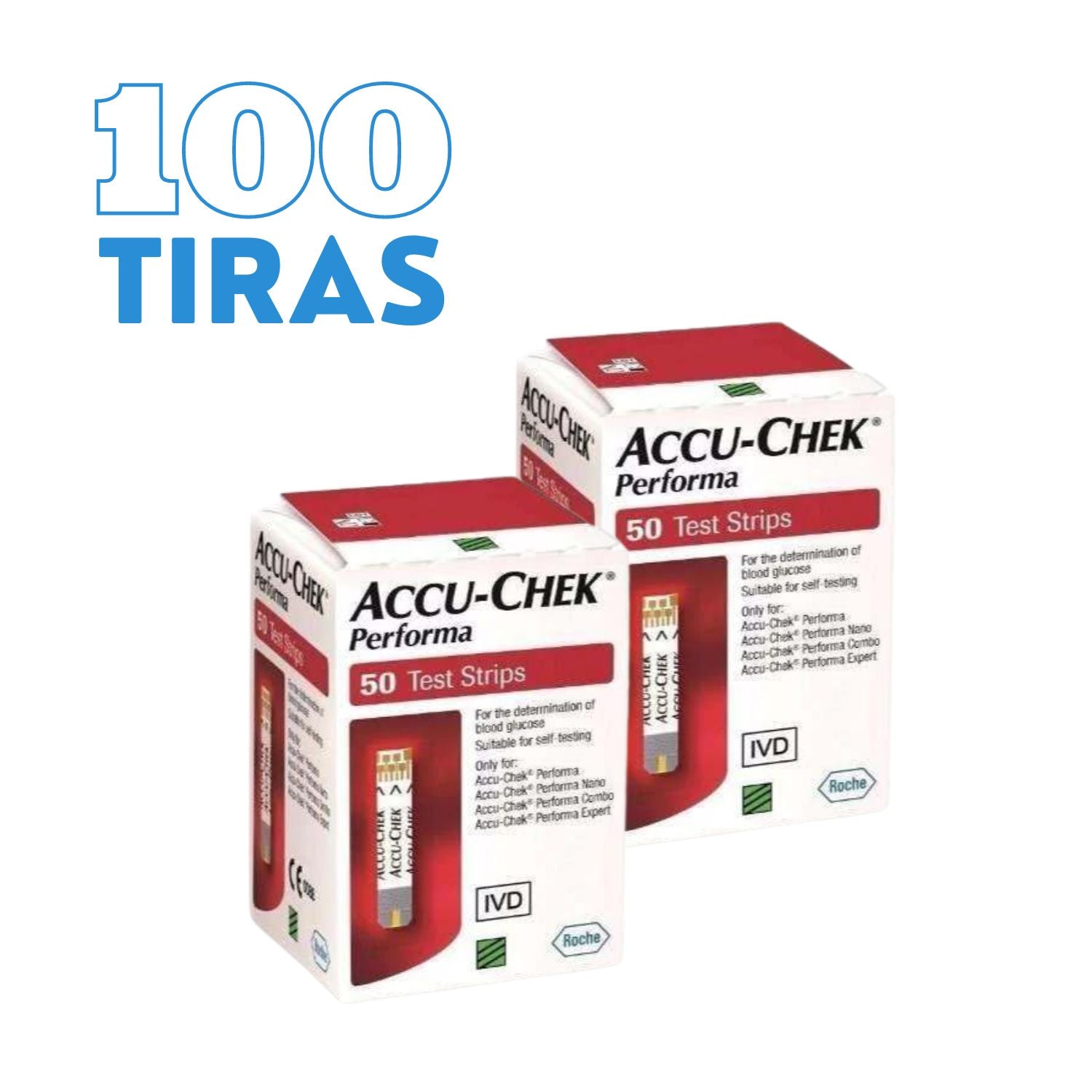 100 Tiras Reactivas Accu-Chek® Performa / Cintas