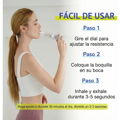 Ejercitador de respiración | Entrenador pulmonar de doble acción IMT/PEP