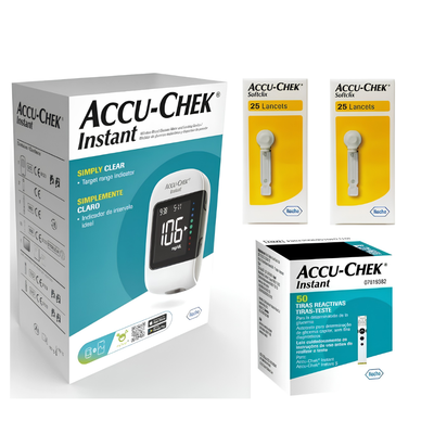 Pack Glucómetro Accu-Chek Instant + 50 Cintas Reactivas + 50 Lancetas