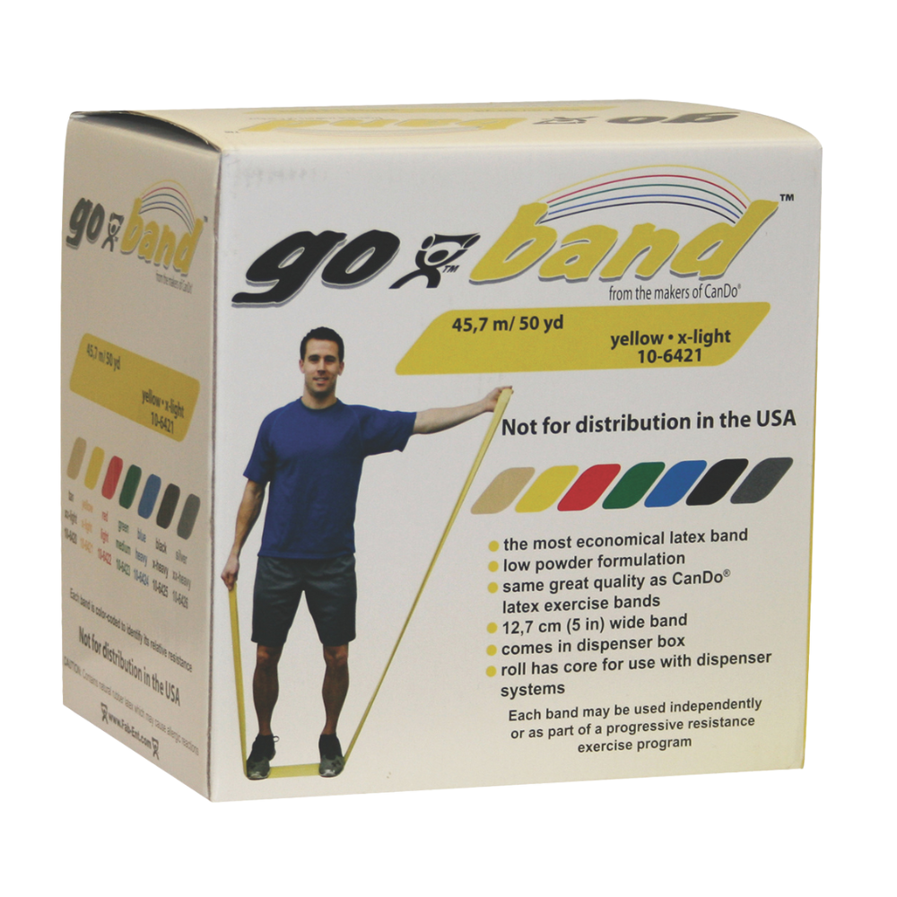 Banda elástica GoBand® Amarilla Resistencia Extra Baja 45.7 mts
