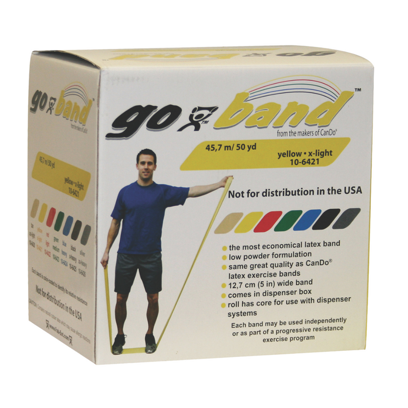 Banda elástica GoBand® Amarilla Resistencia Extra Baja 45.7 mts