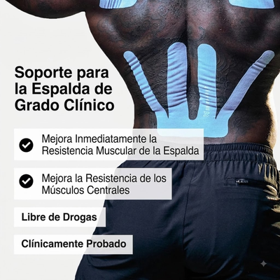 Tape Kinesiológico Spidertech Precortado - Zona Lumbar color Azul