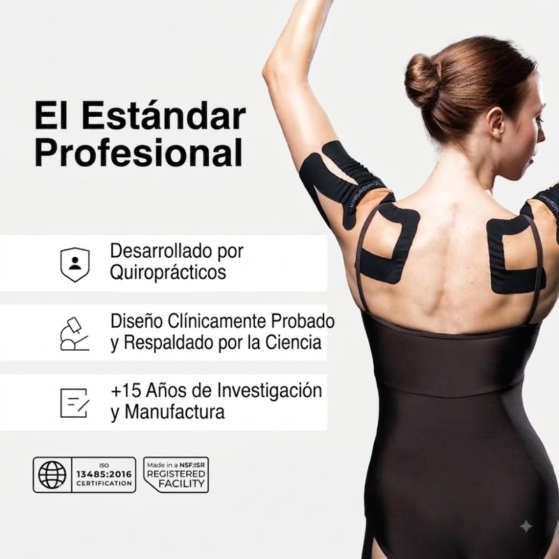 Tape Kinesiológico Spidertech Precortado - Hombro Derecho color Negro