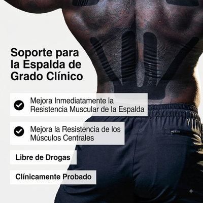 Tape Kinesiológico Spidertech Precortado - Zona Lumbar color Negro