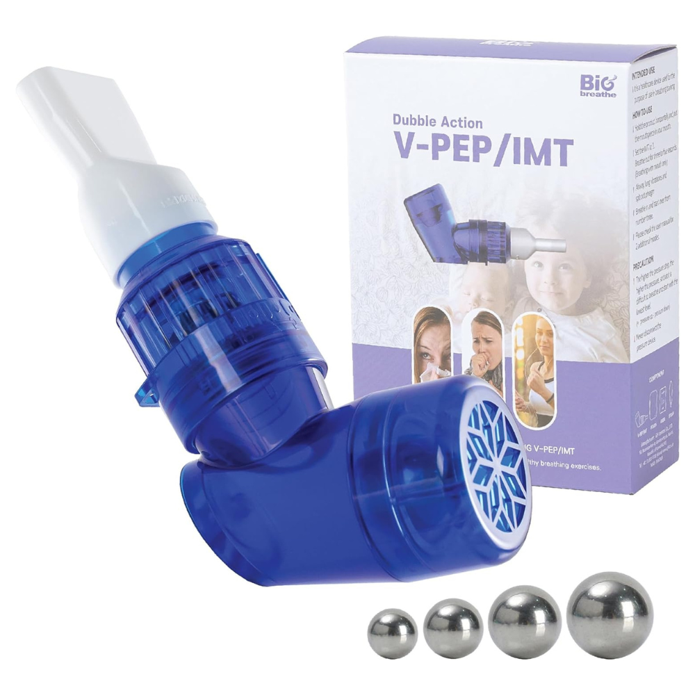 Dispositivo de ejercicio respiratorio 3 en 1 | Bigbreath V-PEP/IMT