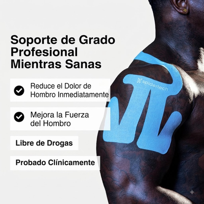 Tape Kinesiológico Spidertech Precortado - Hombro Izquierdo color Azul