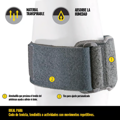 Soporte de Codo de Tenista  ajustable negro Futuro 3M