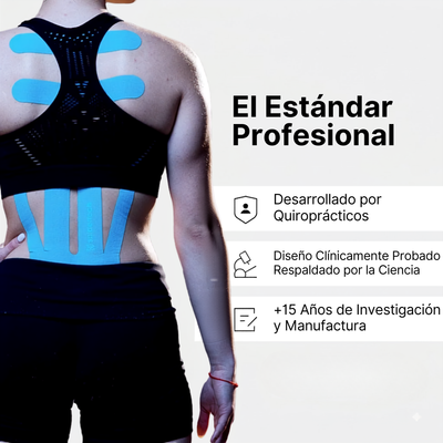 Tape Kinesiológico Spidertech Precortado - Zona Lumbar color Azul