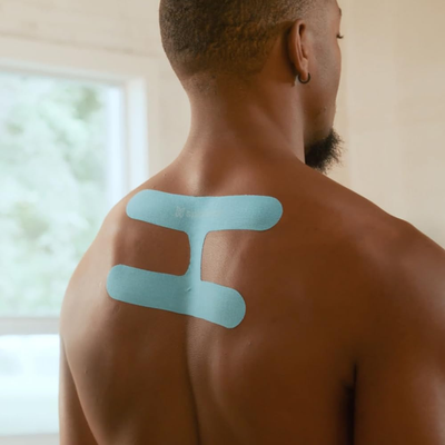 Tape Kinesiológico Spidertech Precortado - Postural color Azul