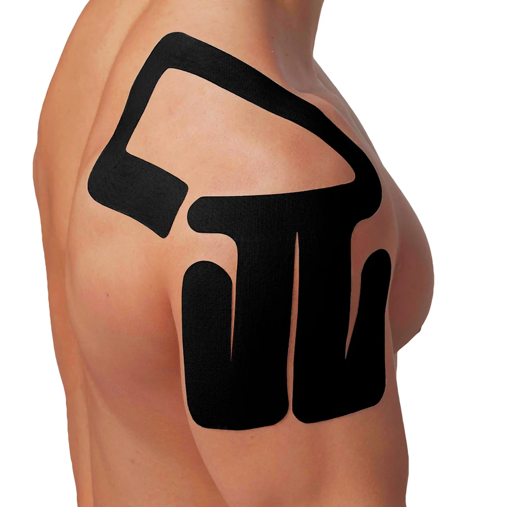 Tape Kinesiológico Spidertech Precortado - Hombro Derecho color Negro