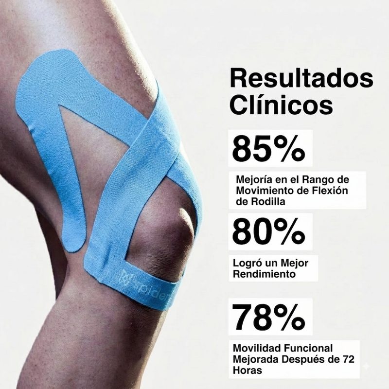 Tape Kinesiológico Spidertech Precortado - Parte Superior de Rodilla color Azul