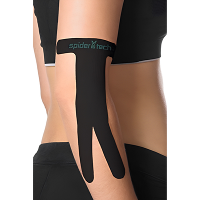 Tape Kinesiológico Spidertech Precortado - Para Codo color Negro