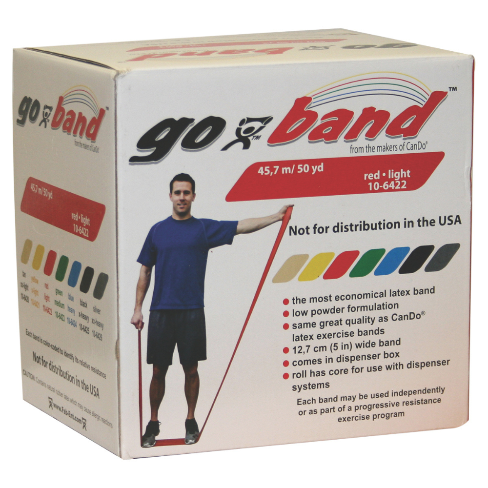 Bandas elásticas GoBand®  Roja Baja Resistencia 45.7 mts