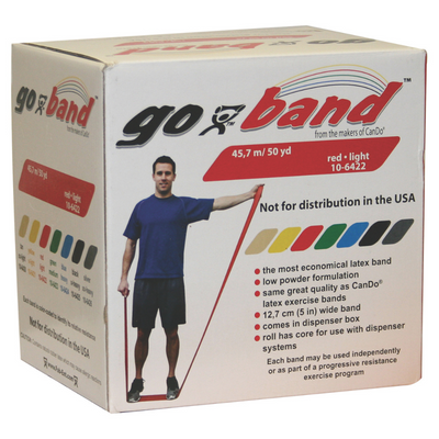 Bandas elásticas GoBand®  Roja Baja Resistencia 45.7 mts