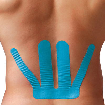 Tape Kinesiológico Spidertech Precortado - Zona Lumbar color Azul