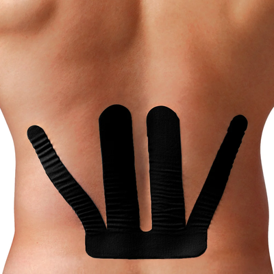 Tape Kinesiológico Spidertech Precortado - Zona Lumbar color Negro