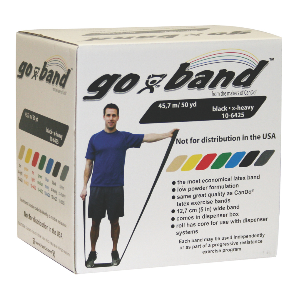 Banda elástica GoBand® Negra Resistencia Muy Alta 45.7 mts