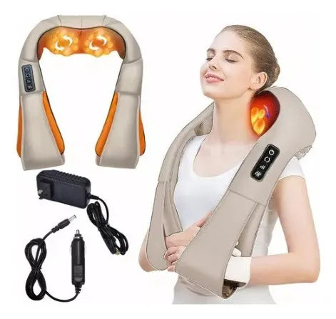 Masajeador de Cuello con Calor Shiatsu Beige