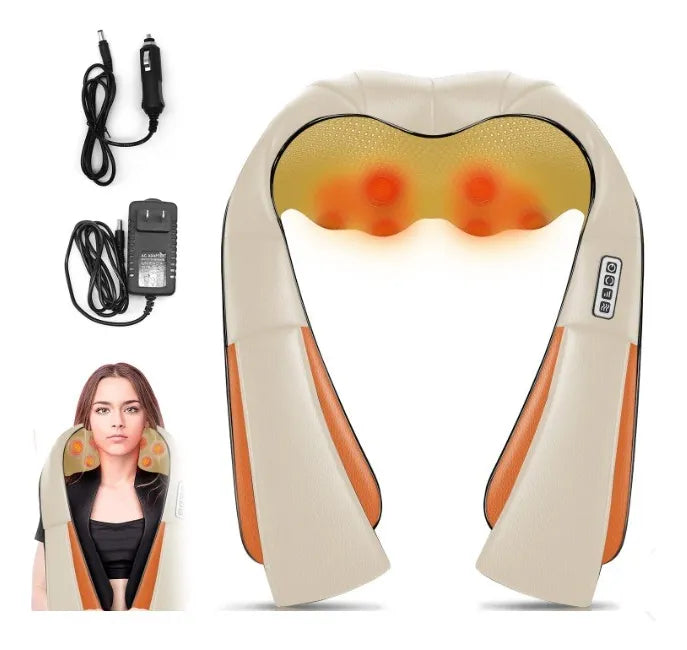 Masajeador de Cuello con Calor Shiatsu Beige