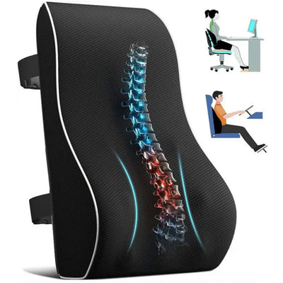 Cojín Lumbar Ergonómico de Memory Foam con Malla 3D Transpirable - Grande