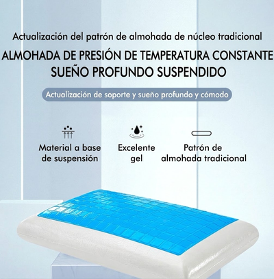 Almohada Cervical Ortopédica Viscoelástica con Gel Terapéutico Cooling
