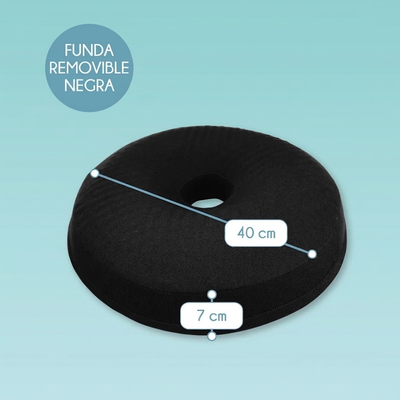 Cojín Picarón Ergonómico de Gel Viscoelástico Antiescaras  Negro