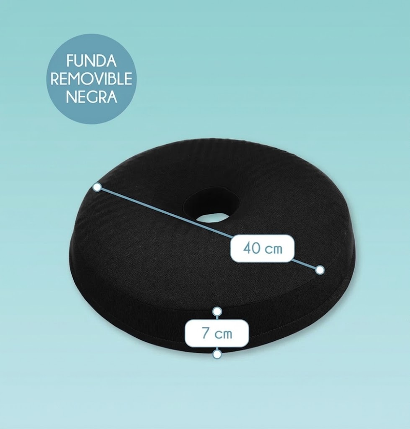 Cojín Picarón Ergonómico de Gel Viscoelástico Antiescaras  Negro