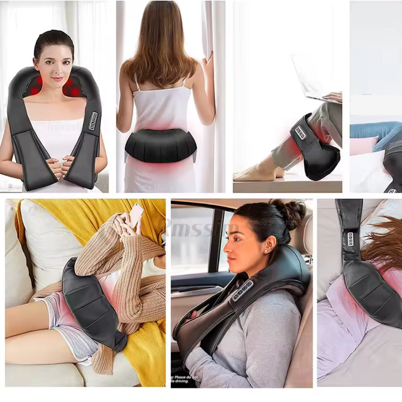 Masajeador de Cuello con Calor Shiatsu Negro