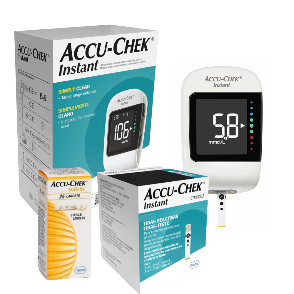 Pack Glucómetro Accu-Chek® Instant  25 Tiras+ 25 Lancetas