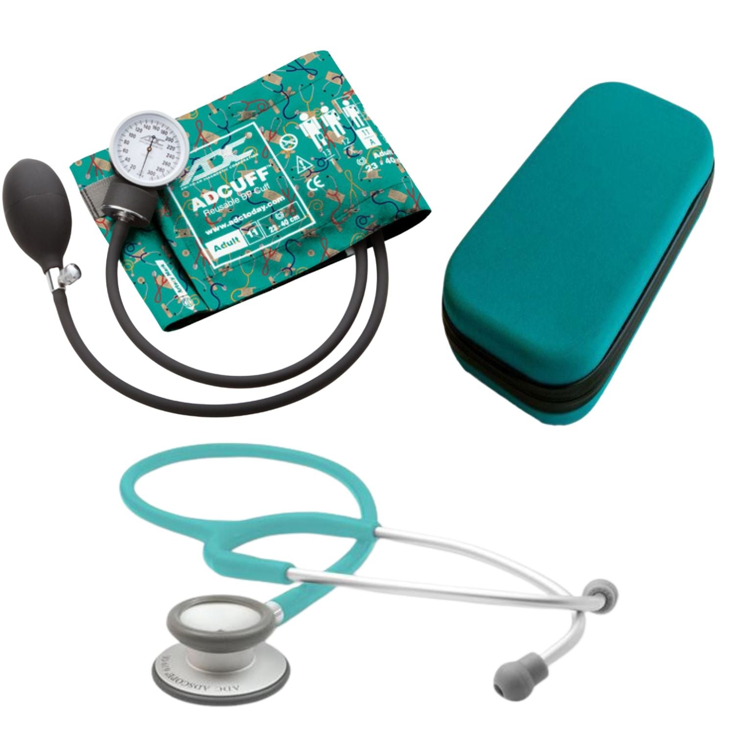 Fonendo ADC 619 Turquesa con Estuche y Toma Presión ADC Special Edition