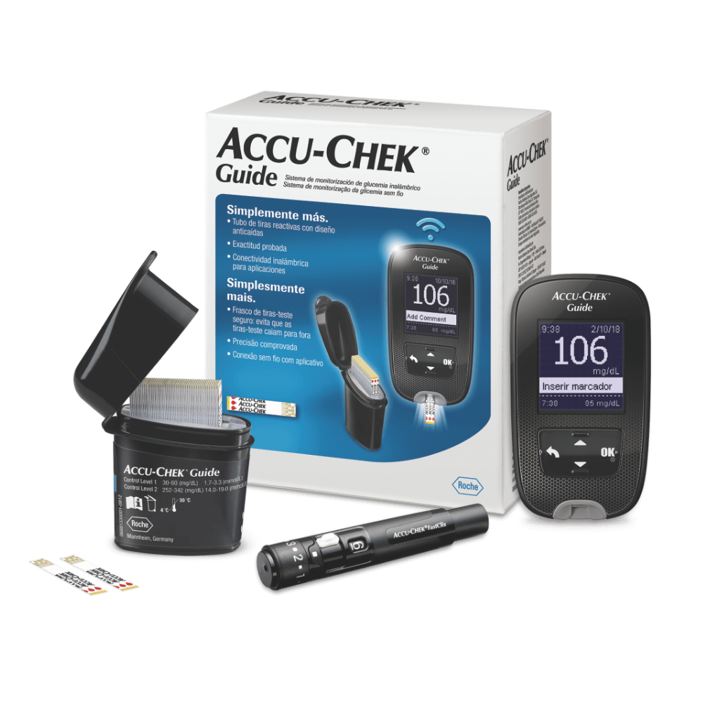 Pack Glucómetro Accu-Chek® Guide + 50 tiras + 48 lancetas - IVMedical