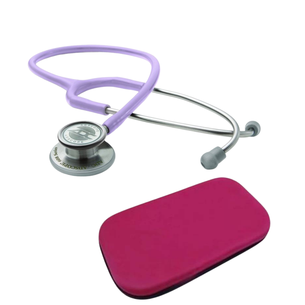 Fonendoscopio ADSCOPE ADC® 608 LV Lavanda con Estuche Rosado - IVMedical